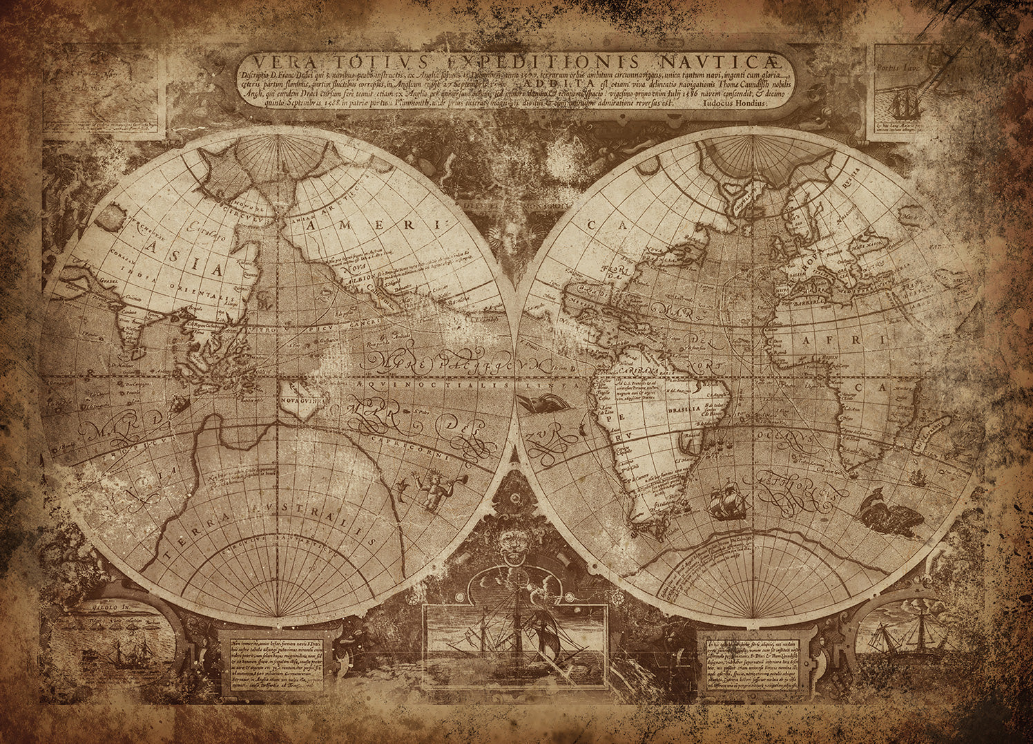Canvastavla - The world map (50x70)