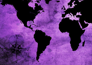Canvastavla - The age of pirates - Lila tavla i tre delar (100x150cm)